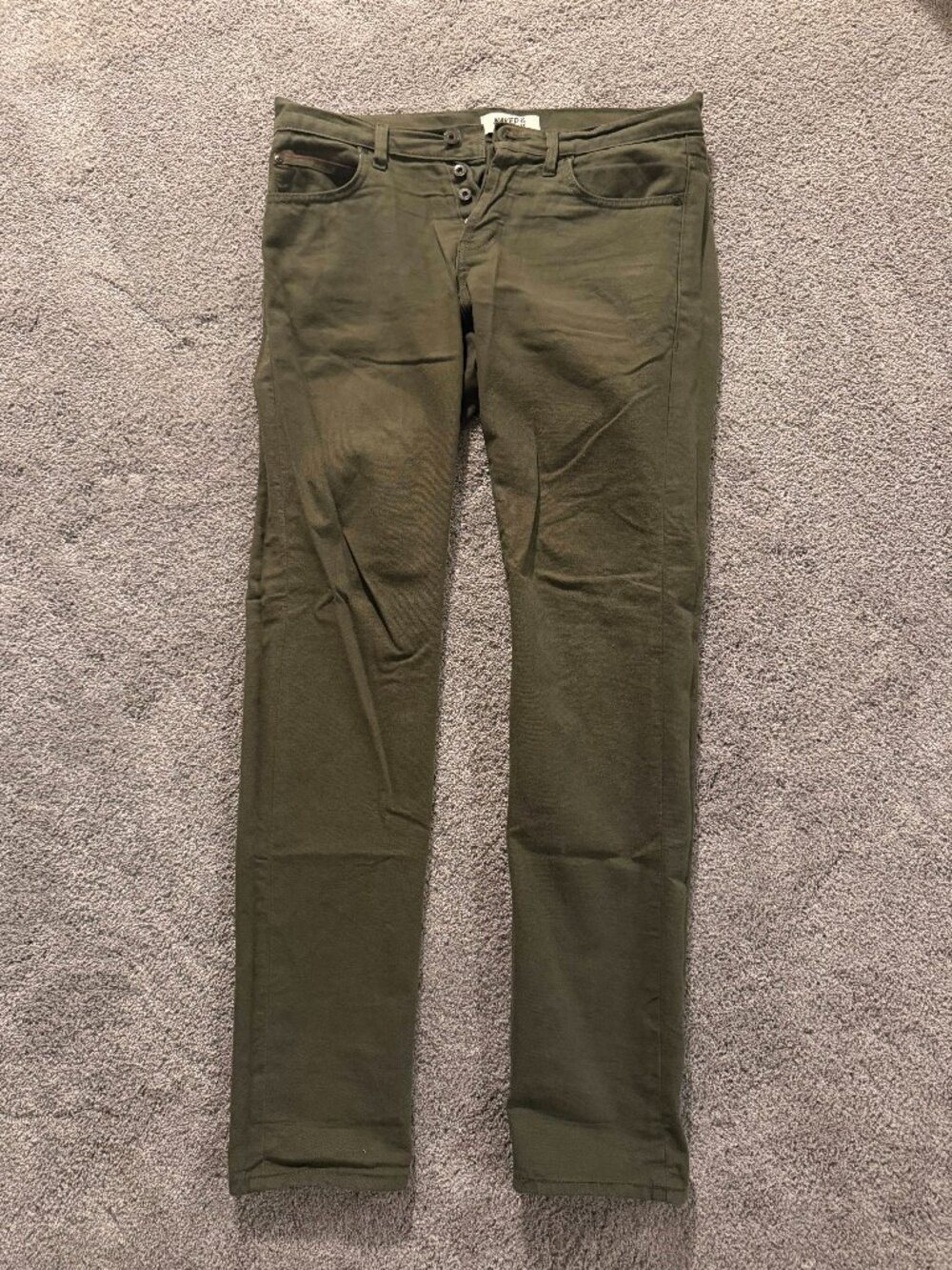 Naked & Famours Super Guy Army Green Denim sz 32
